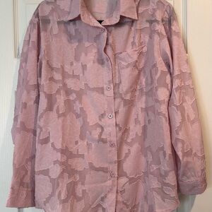 Lavender Sheer Floral Blouse